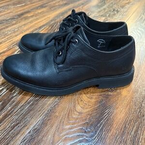 Hush Puppies Size 9.5 Men Black Leather Oxfords Moyen Detroit Waterproof Bounce